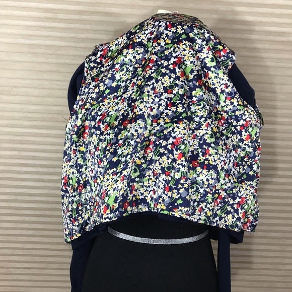 HWR Anthropologie Blue Floral Open Cardigan Medium - Picture 8 of 8